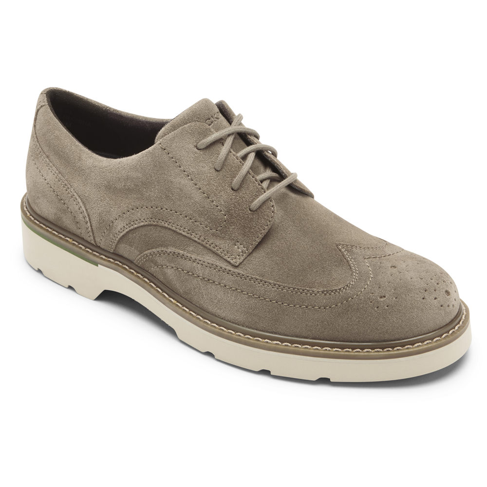 Zapatillas Rockport Hombre Mexico - Charlee Waterproof Wingtip Grises - JVILA5104